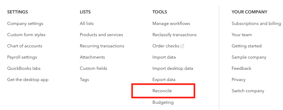 QBO reconciliation